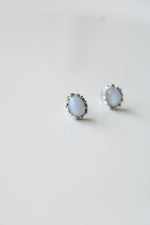 Blue Moonstone Oval Earrings
