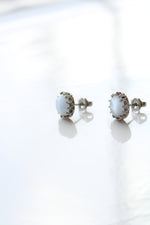 Blue Moonstone Oval Earrings