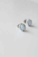 Blue Moonstone Oval Earrings