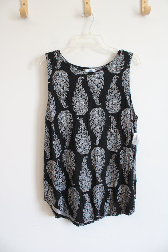 Old Navy Black and White Floral Dress | XL