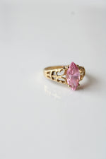 10K Yellow Gold Pink Marquise Stone Ring | Size 6