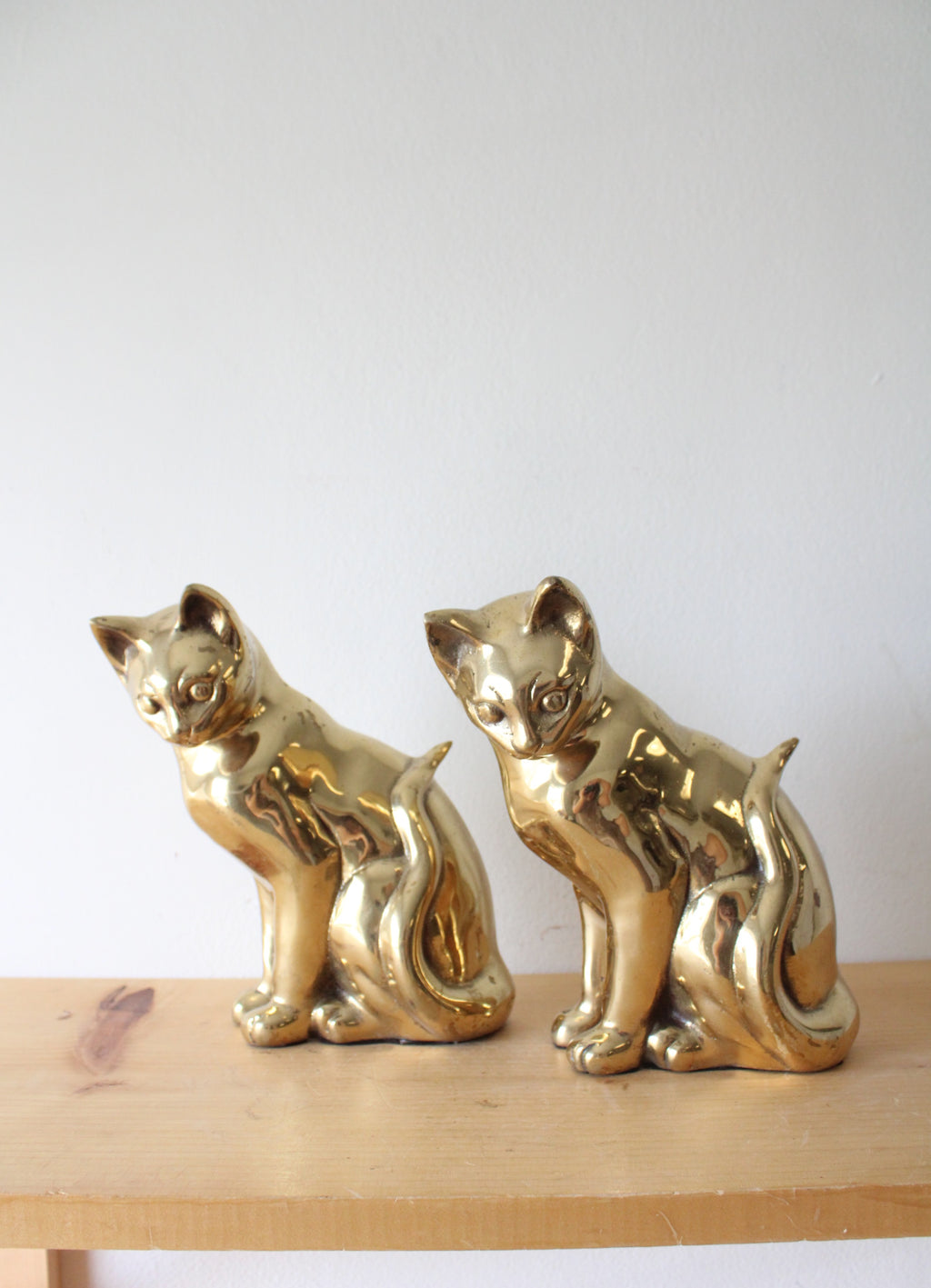 Vintage Set Of Brass Cats