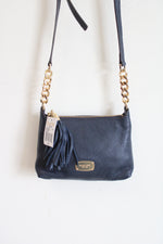 NEW Michael Kors Jet Set Blue Pebble Leather Crossbody Bag