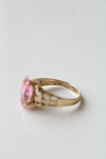10K Yellow Gold Pink Marquise Stone Ring | Size 6
