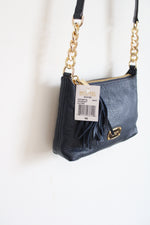 NEW Michael Kors Jet Set Blue Pebble Leather Crossbody Bag