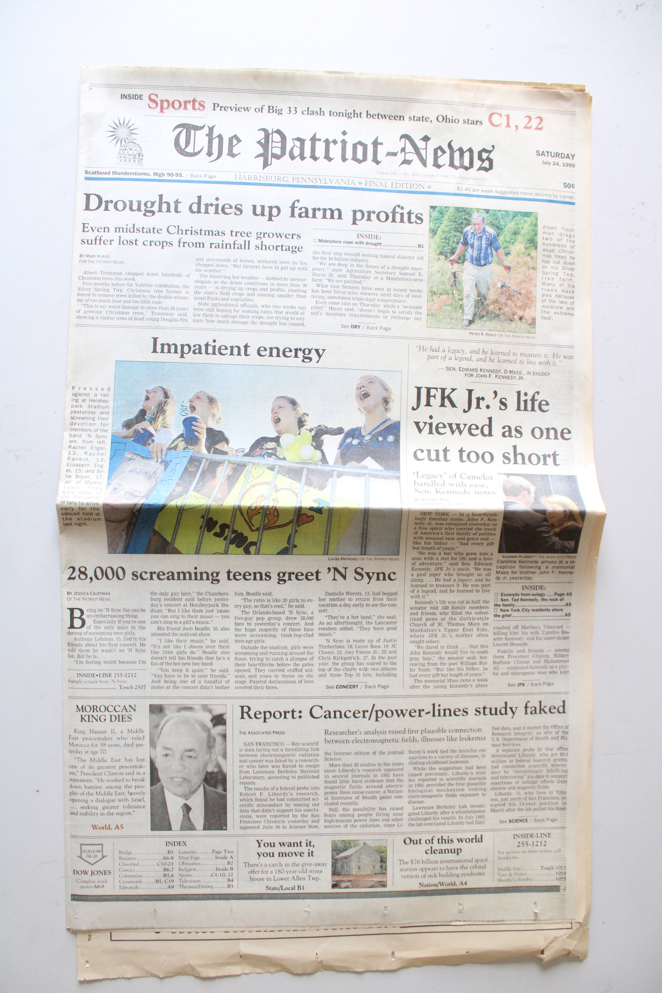 The Patriot News Collection Of Newspapers About JFK Jr.'s Accident & Death