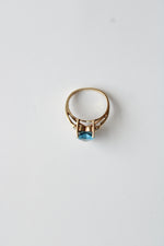 Aquamarine Blue Topaz Heart Stone 10K Yellow Gold Heart Ring | Size 5