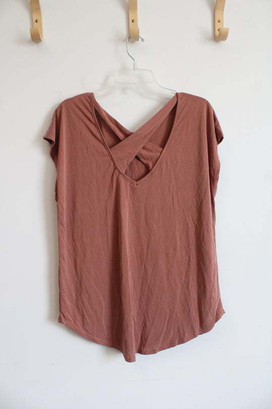 Green Envelope Tan Blouse | XL
