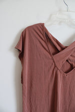 Green Envelope Tan Blouse | XL