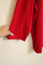 NEW Chicos Red 3/4 Sleeve Top with Rhinestone and Pearl Neckline | 20