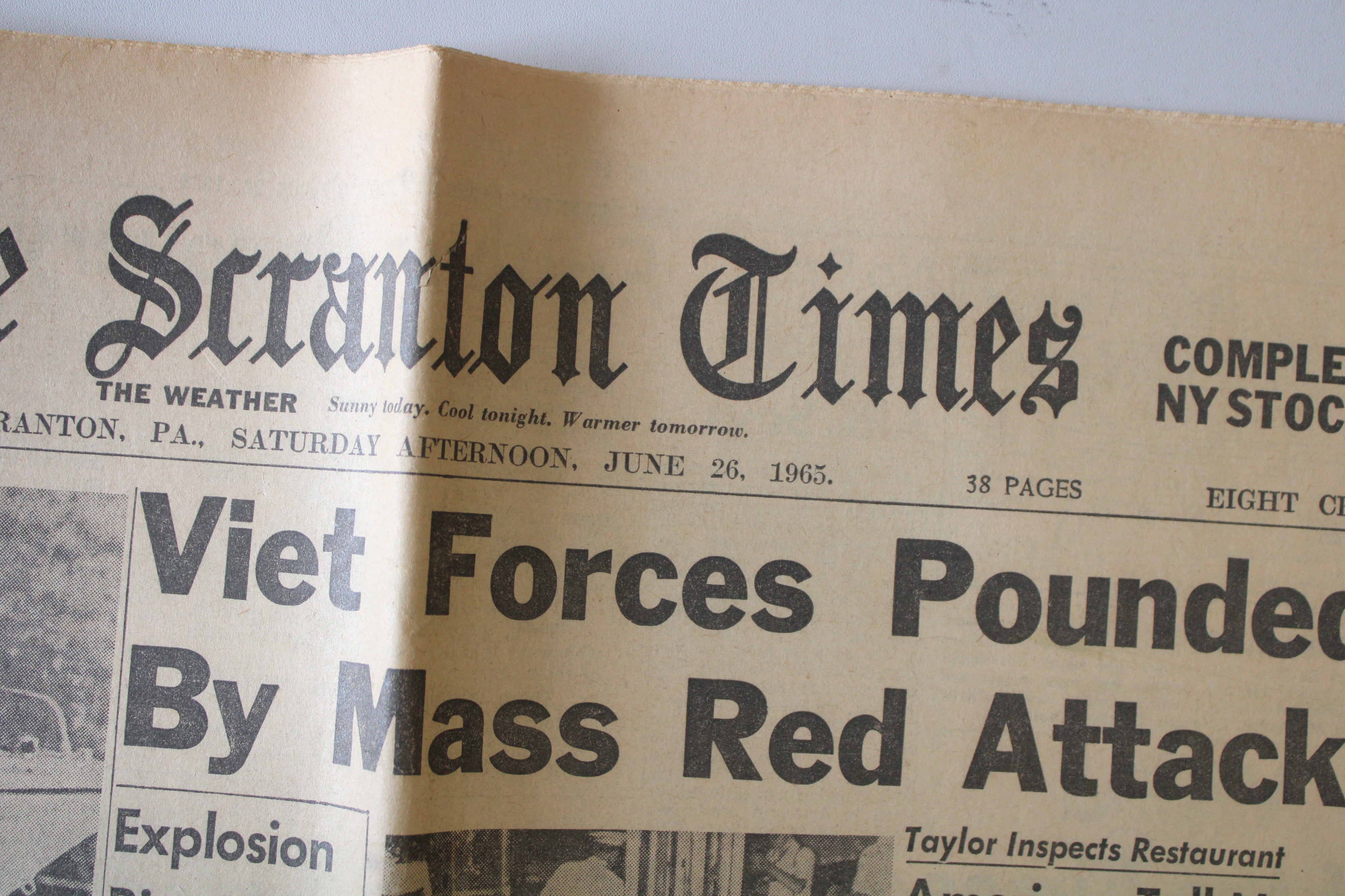 The Patriot News June 26, 1965 Vietnam War Newspaper