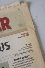 The Patriot News March 20, 2003 We're At War Four-Page Special Report Newspaper