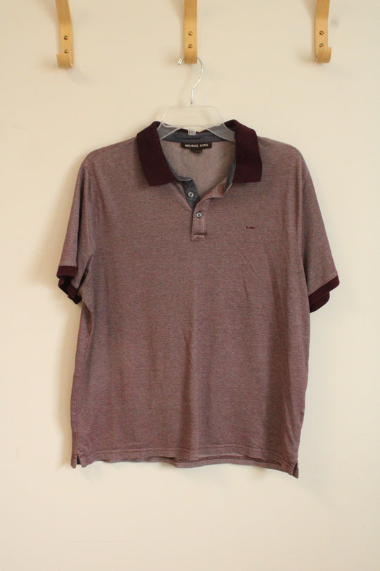 Michael Kors Marled Burgundy Polo Shirt | L