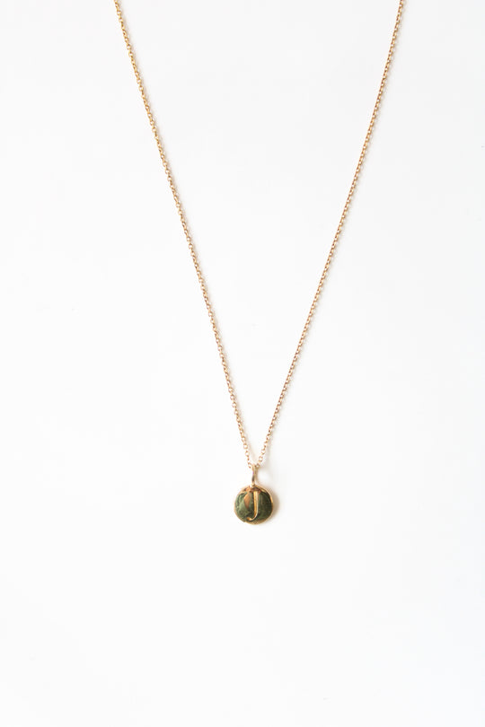 "J" Initial Gold Coated Sterling Silver Necklace