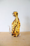Vintage Amber Hand Blown Glass Cat Figurine