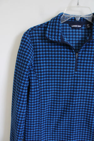 Lands' End Blue Patterned Quarter Zip Fleece | S