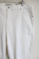 NEW Everlane The Cheeky Jean High Rise Low Stretch White Denim Jeans | 35 Tall