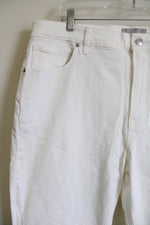 NEW Everlane The Cheeky Jean High Rise Low Stretch White Denim Jeans | 35 Tall