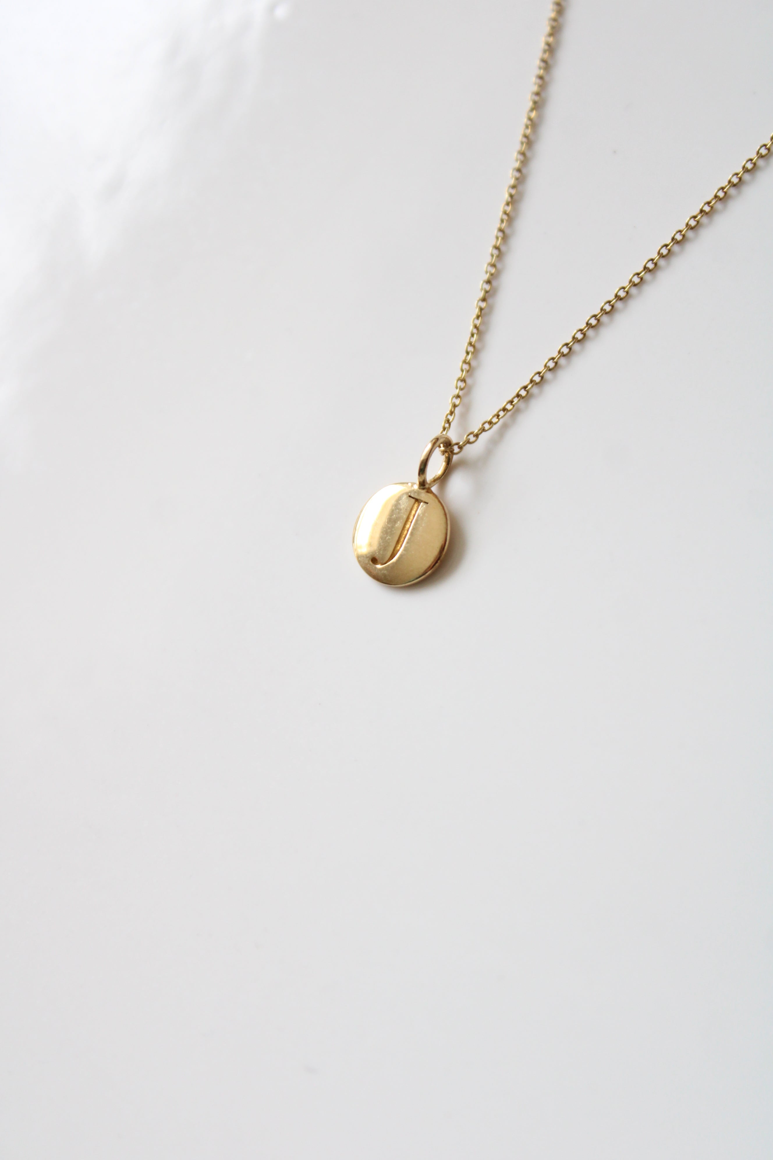 "J" Initial Gold Coated Sterling Silver Necklace