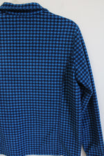 Lands' End Blue Patterned Quarter Zip Fleece | S