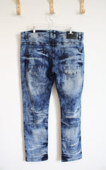 Copper Rivet Bleached Distressed Jeans | 40X34