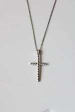 Sterling Silver Cross Twist Pendant Necklace