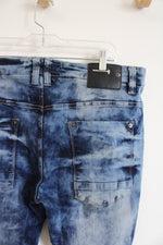 Copper Rivet Bleached Distressed Jeans | 40X34