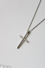 Sterling Silver Cross Twist Pendant Necklace