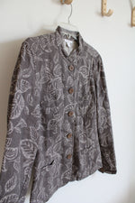 Charter Club Brown Patterned Jacket | L