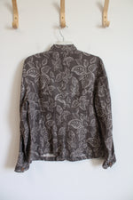 Charter Club Brown Patterned Jacket | L