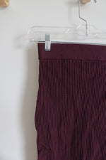NEW LOFT Burgundy Ribbed Fitted Knit Skirt | XXS Petite