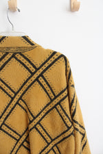 Andrea Jovine Long Gold & Black Cardigan | L