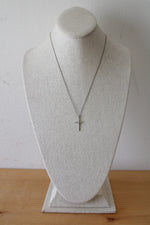 Sterling Silver Cross Twist Pendant Necklace