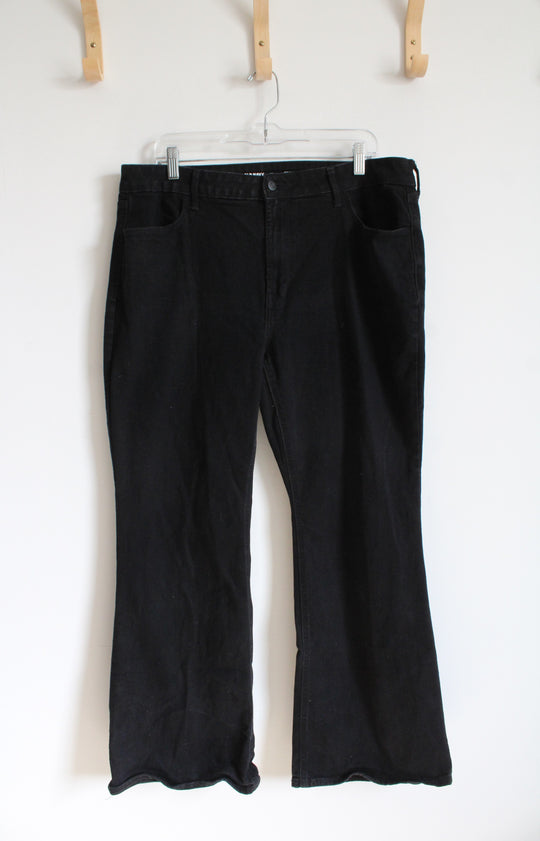 Old Navy High-Rise Wow Flare Black Jeans | 16