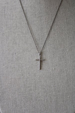 Sterling Silver Cross Twist Pendant Necklace