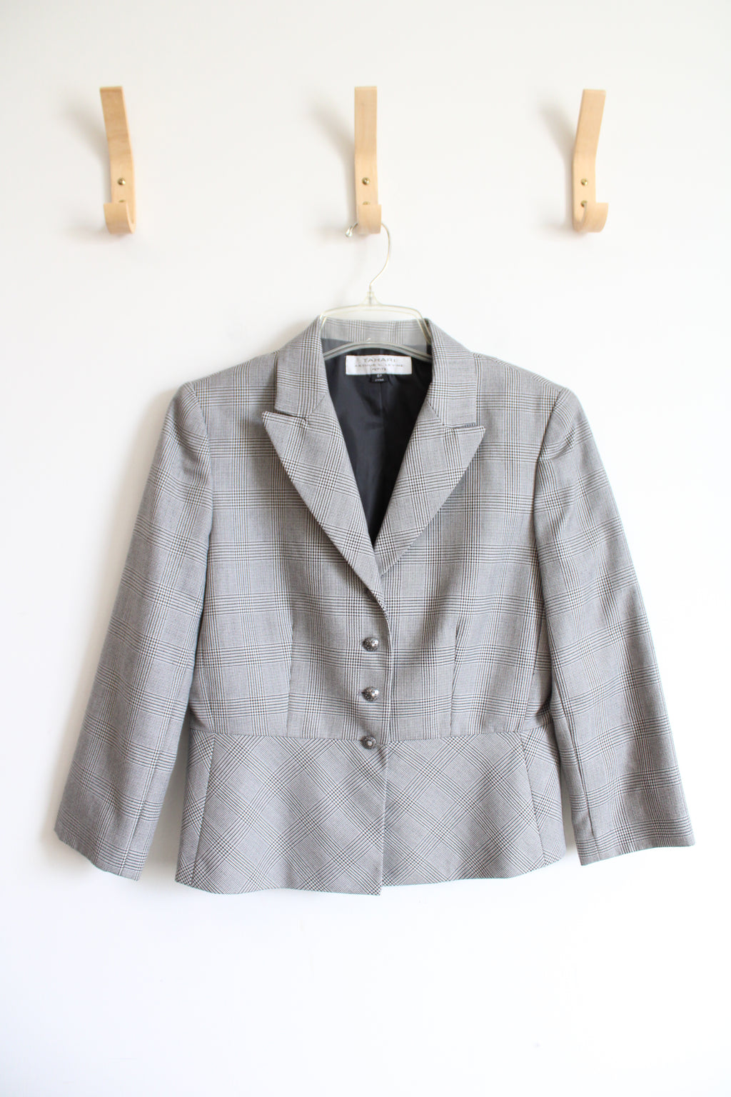 Tahari ASL Black & White Houndstooth Blazer | 8P