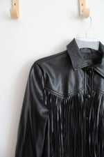 Wild Fable Black Faux Leather Fringe Jacket | XS
