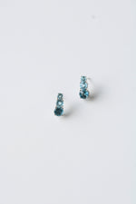 10K White Gold Blue Topaz Aquamarine Stud Earrings