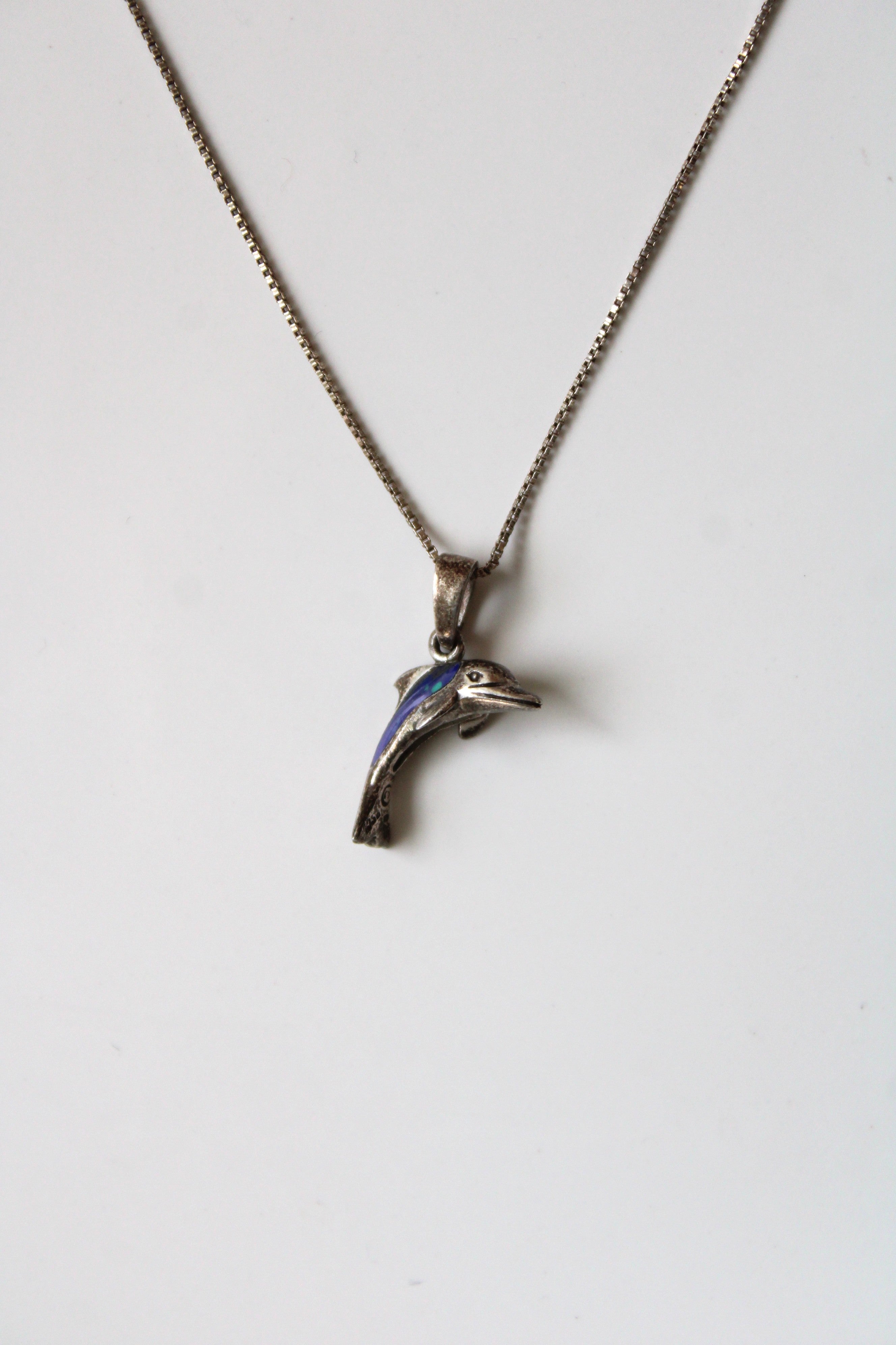 Dolphin Pendant Sterling Silver Necklace