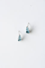 10K White Gold Blue Topaz Aquamarine Stud Earrings