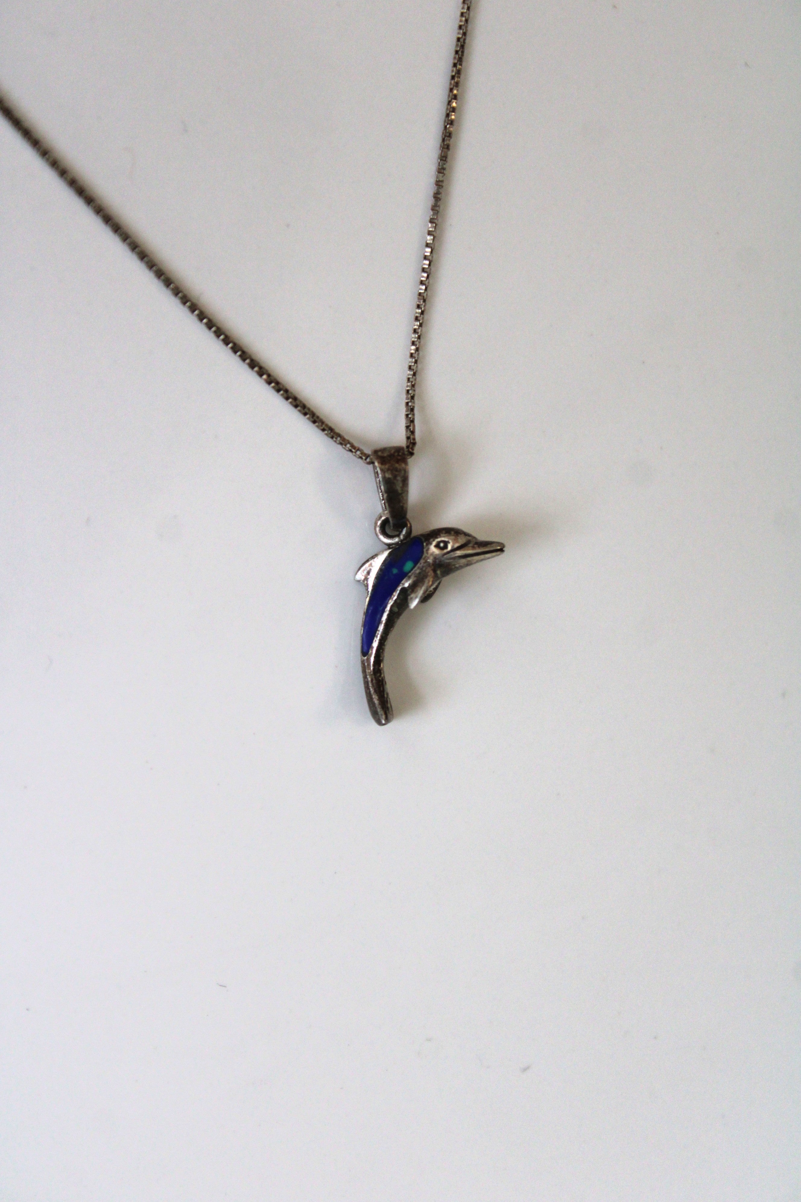 Dolphin Pendant Sterling Silver Necklace