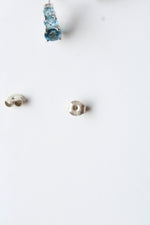 10K White Gold Blue Topaz Aquamarine Stud Earrings