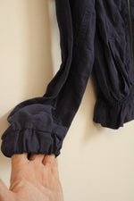 NEW Maurice's Navy Lightweight Zip-up Jacket with Waist Rouching and Hood | S