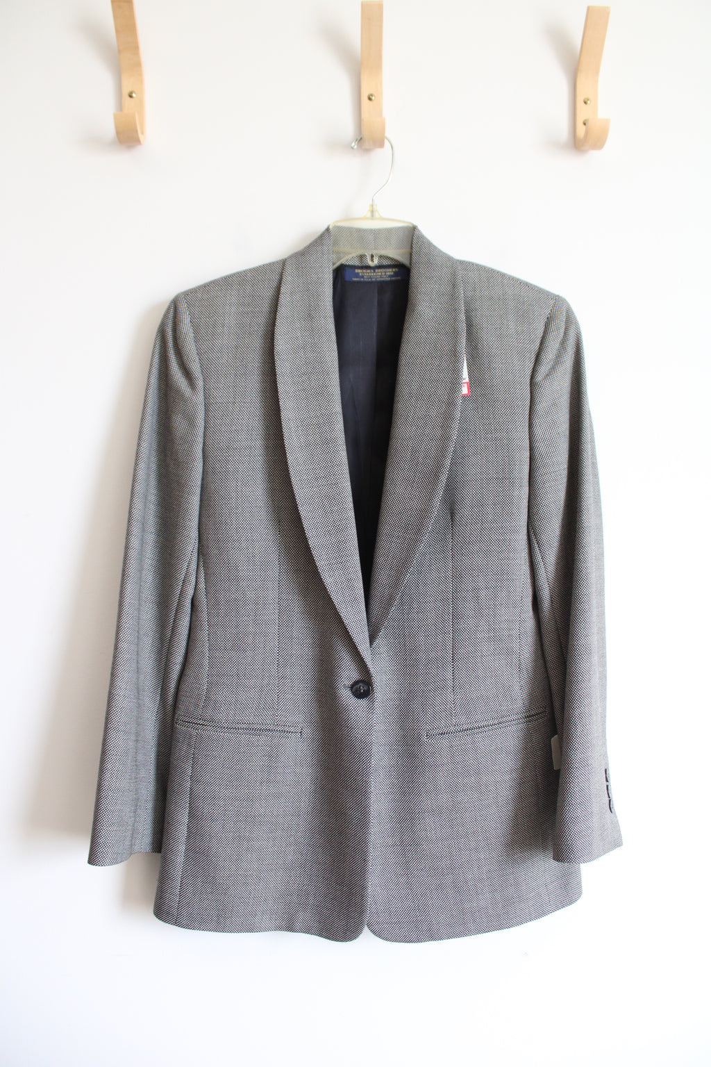 NEW Brooks Brothers Black & White Wool Blazer | 4