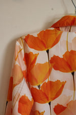 Orange Floral Button Up Blouse | S