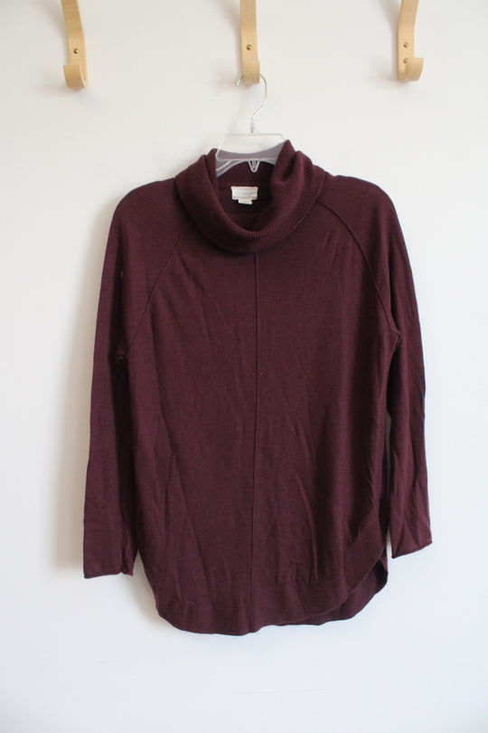 Caslon Red Turtleneck Long-Sleeved Top | S