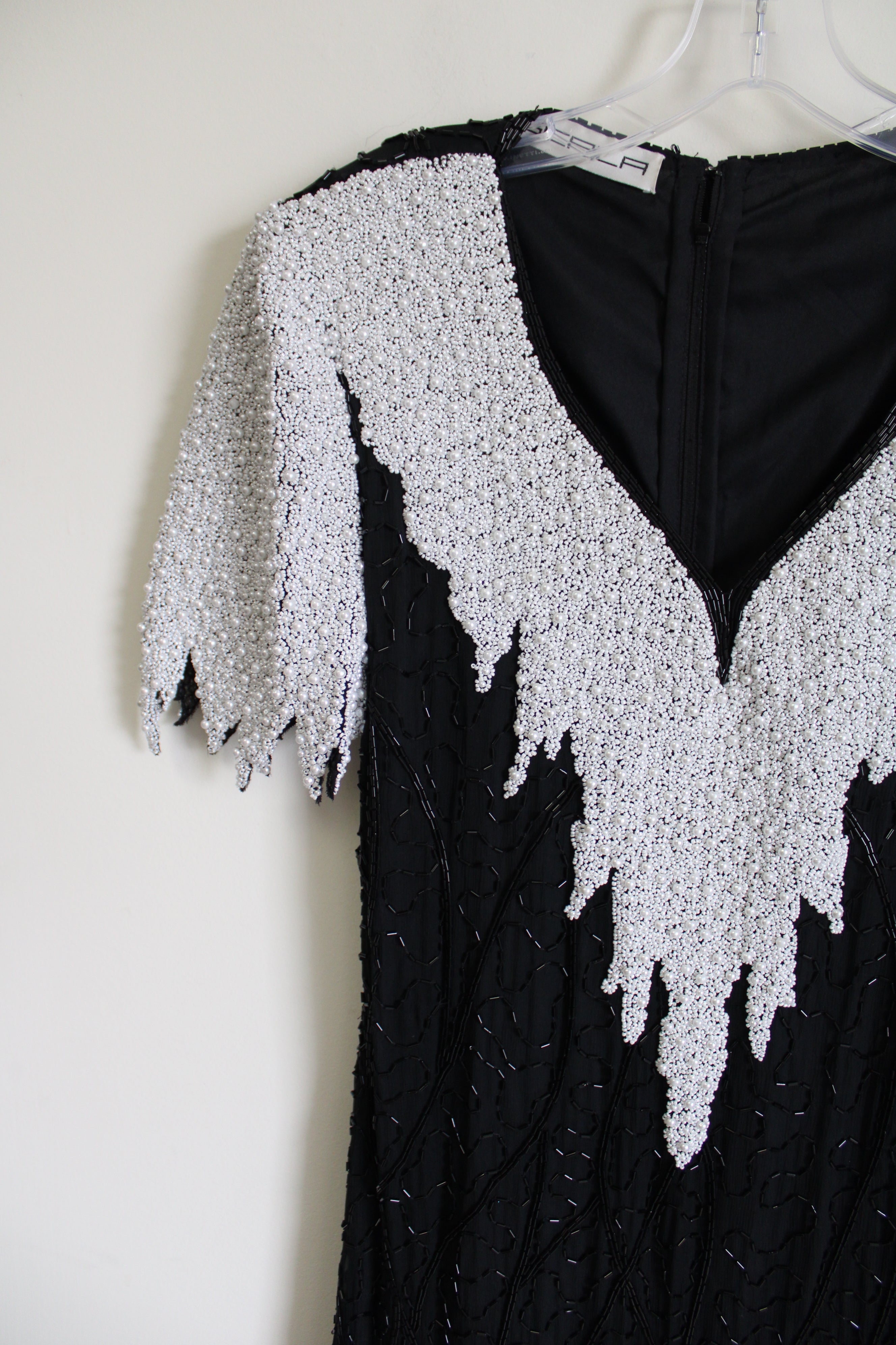 scala silk beaded dress Scala | Dresses | Vintage Scala 8s90s Silk Beaded Black Party Cocktail Dress Glamour Size L