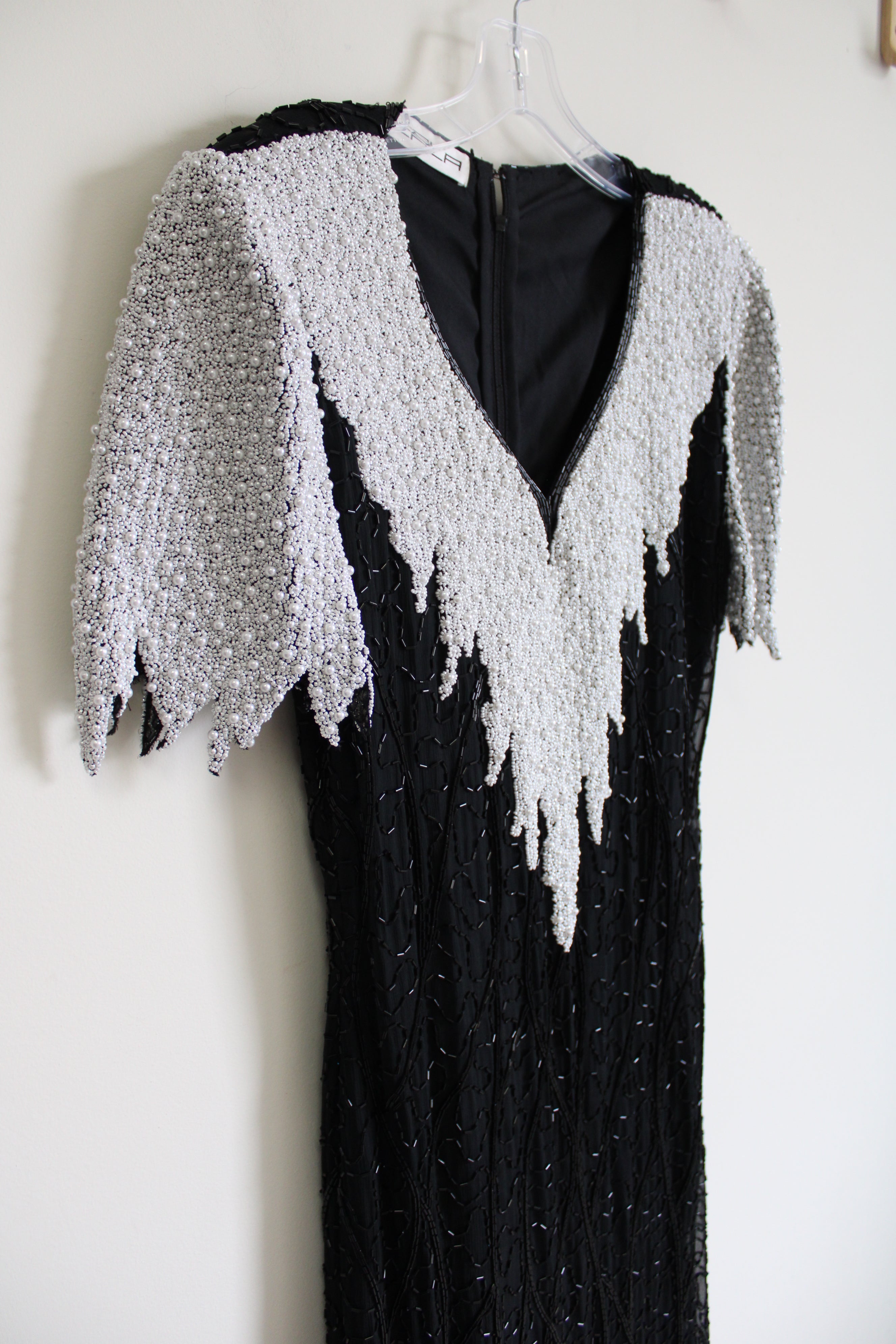 black and white beaded dress Long Bodycon Prom Dress with Beaded Design Black / 0