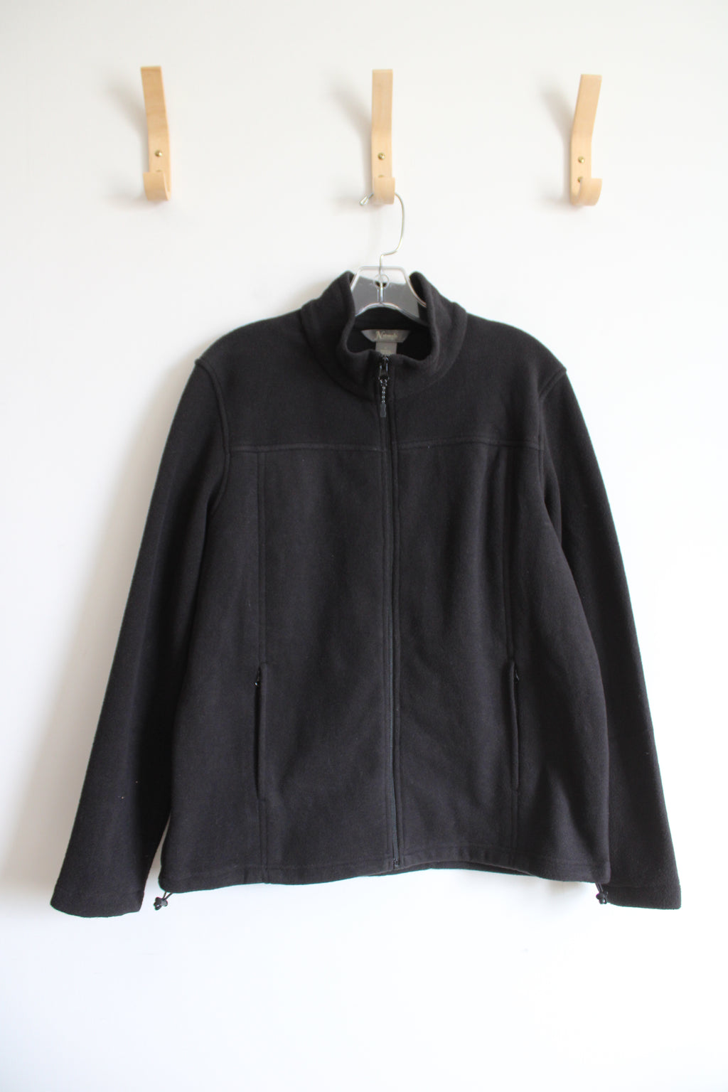 Natural Reflections Black Fleece Full Zip Jacket | L