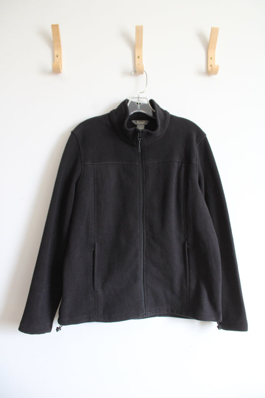 Natural Reflections Black Fleece Full Zip Jacket | L